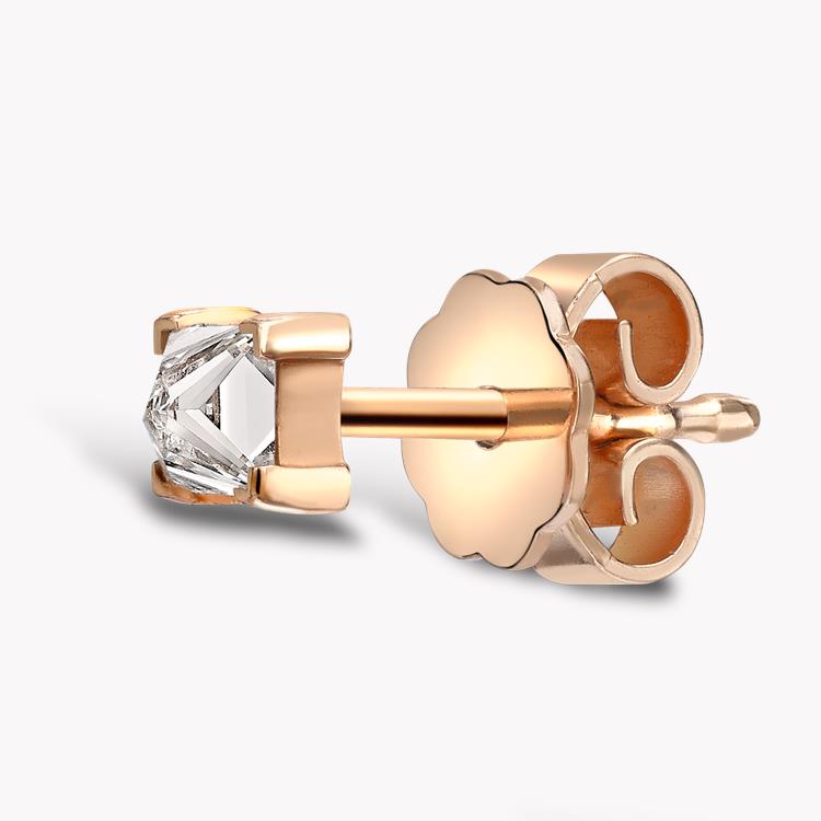 RockChic Diamond Solitaire Earring 0.19CT in Rose Gold Princess Cut, Claw Set_2