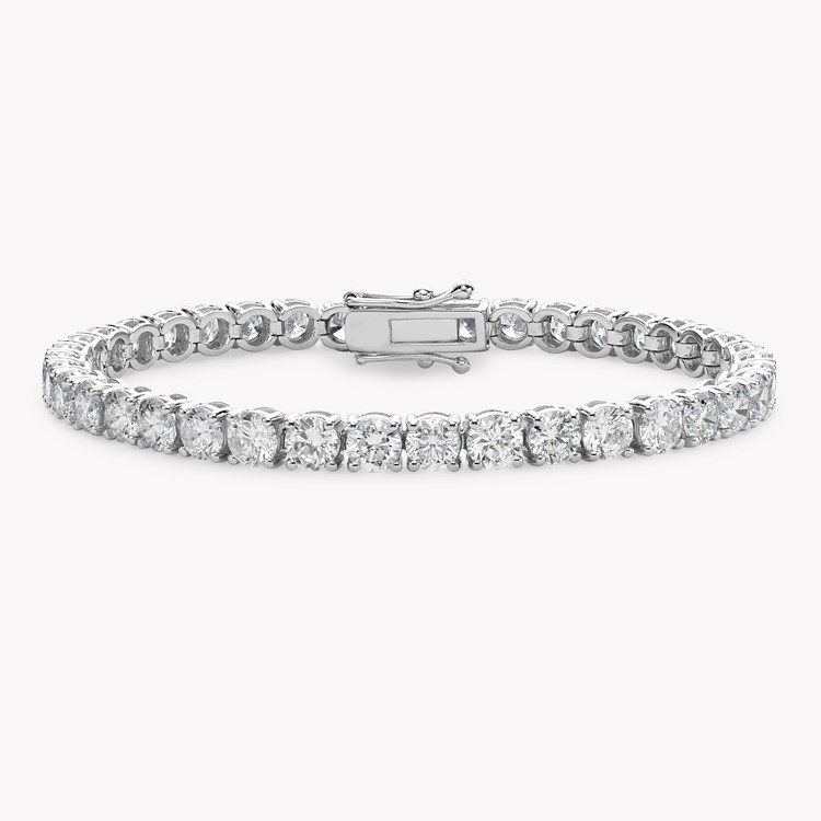 Brilliant Cut Diamond Line Bracelet 12.42ct in 18ct White Gold