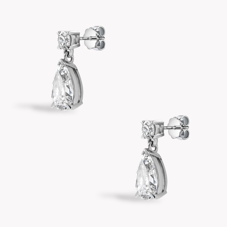 Pear Shaped 2.05ct Diamond Drop Earrings Pear & Brilliant Cut, Claw Set_2