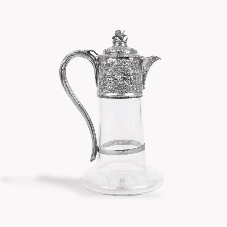 Silver Victorian Mounted Claret Jug Hallmarked London_1