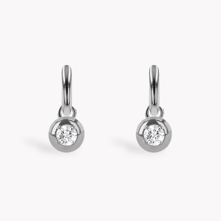 Skimming Stone 0.30ct Botswana Diamond Drop Hoop Earrings Brilliant cut, Claw set_2