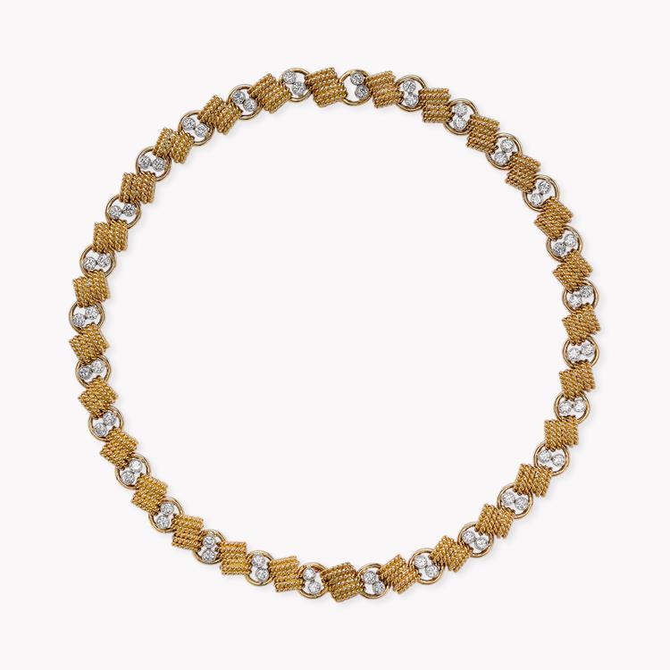 1960s Van Cleef & Arpels Diamond Necklet Brilliant Cut Diamond Necklet, with Gold Links_1