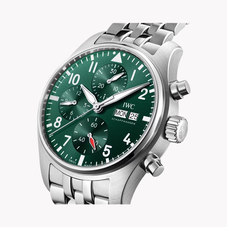 IWC Pilot's Chronograph 41 41mm, Green Dial, Arabic Numerals_3