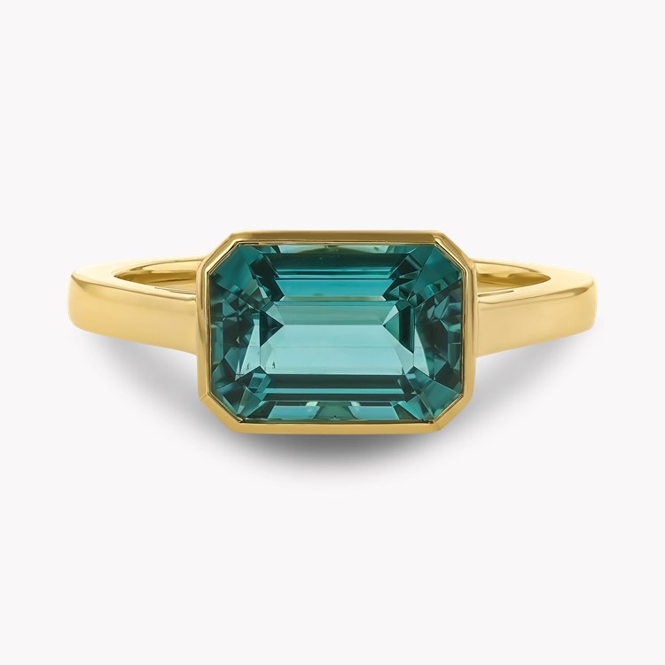 Kingdom Emerald Cut 3.00ct Namibian Tourmaline Ring Emerald Cut, Rubover Set_2
