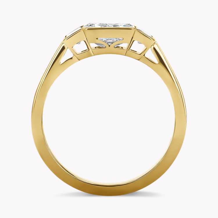 Kingdom 1.18ct Diamond Three Stone Ring Emerald Cut, Rubover Set_3