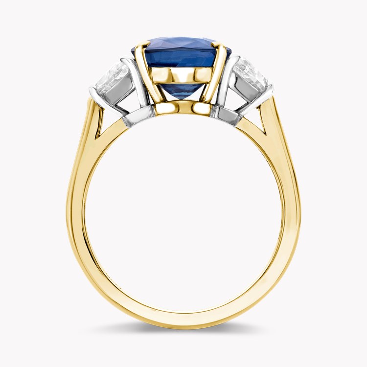 Classic 4.04ct Sapphire and Diamond Three Stone Ring Oval Cut, Claw Set_3