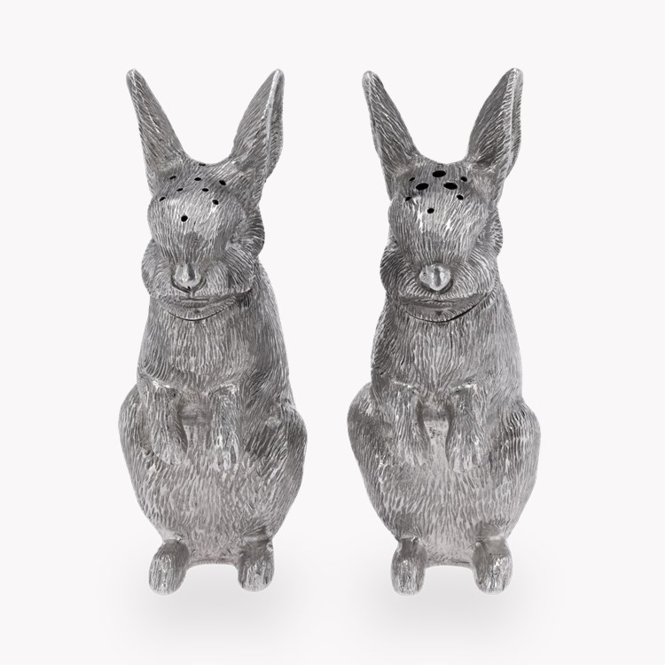 Pair of Silver Rabbit Salt and Pepper Pots London 1964_2