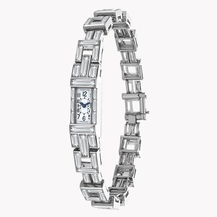 Cartier Art Deco Cocktail Watch  Baguette Diamonds in Platinum Baguette Cut, Rub Over Set_2