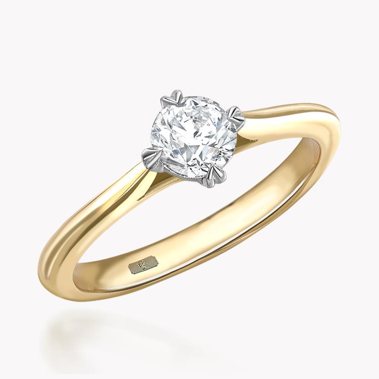 0.41CT Diamond Solitaire Ring Yellow Gold and Platinum Windsor Setting Brilliant Cut, Solitaire, Four Claw Set_1