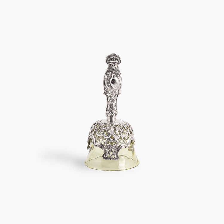 Victorian Silver and Glass Handbell