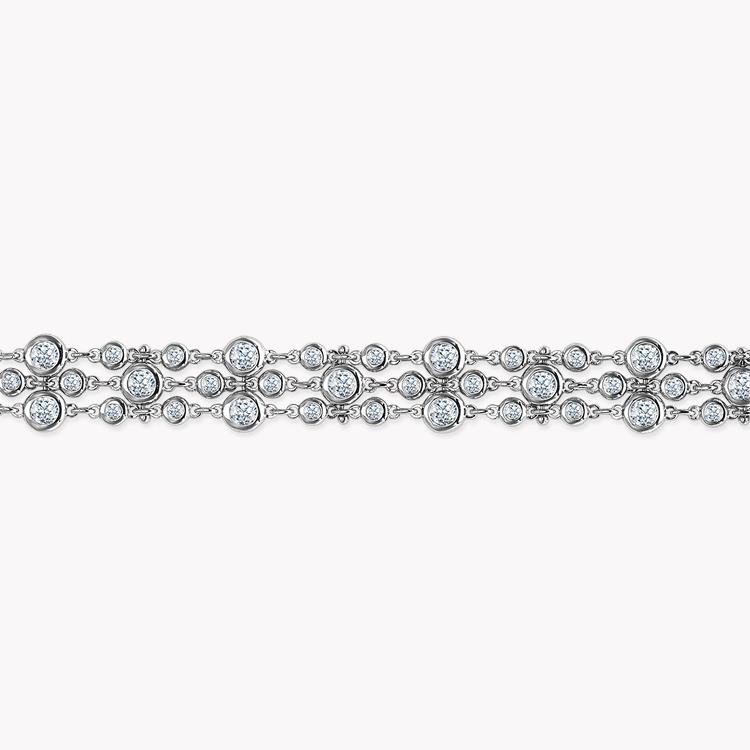 Bubbles Diamond Three-Row Bracelet 5.37CT in White Gold Brilliant Cut, Rubover Set_2