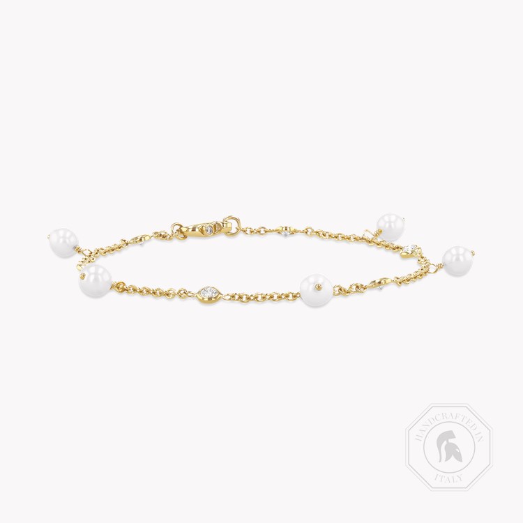 Akoya Pearl and Diamond Bracelet Brilliant Cut, Rubover Set_1