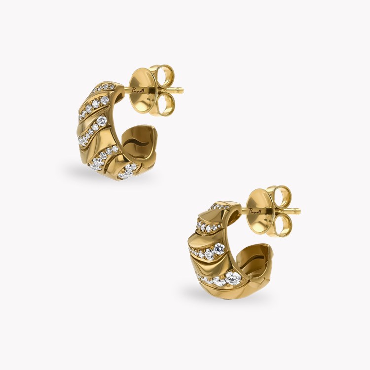 Namibian Dune 1.05cts Diamond Huggie Earrings Brilliant Cut, Grain Set_2