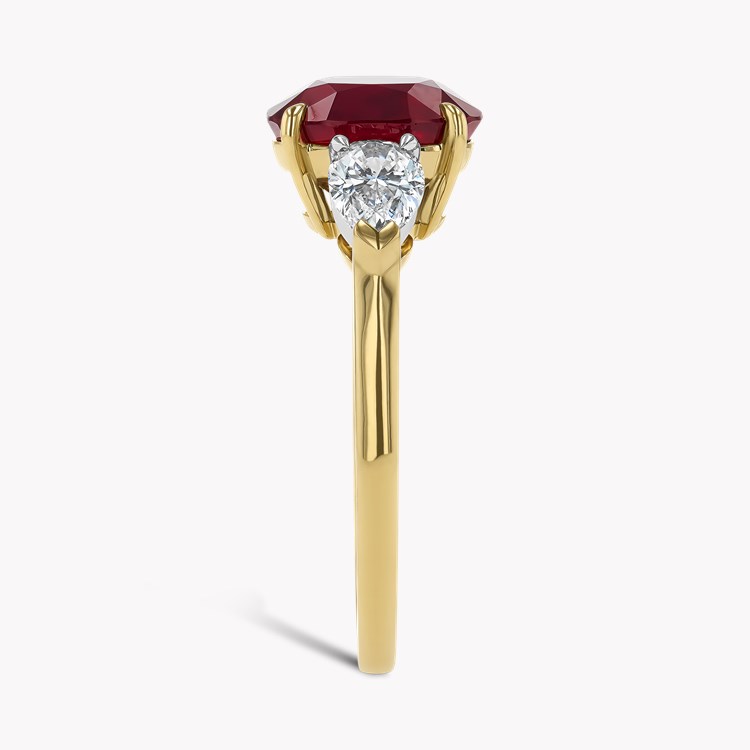 Oval Cut 3.02ct Madagascan Ruby and Diamond Ring Oval & Pear Cut, Claw Set_4