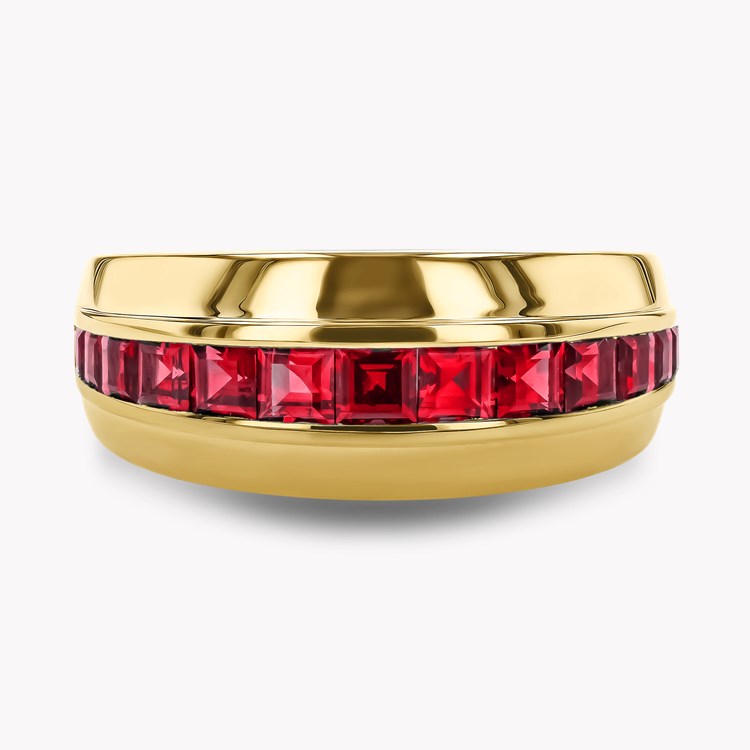 Manhattan 1.20ct Ruby Single Row Small Ring Carré Cut, Channel Set_2