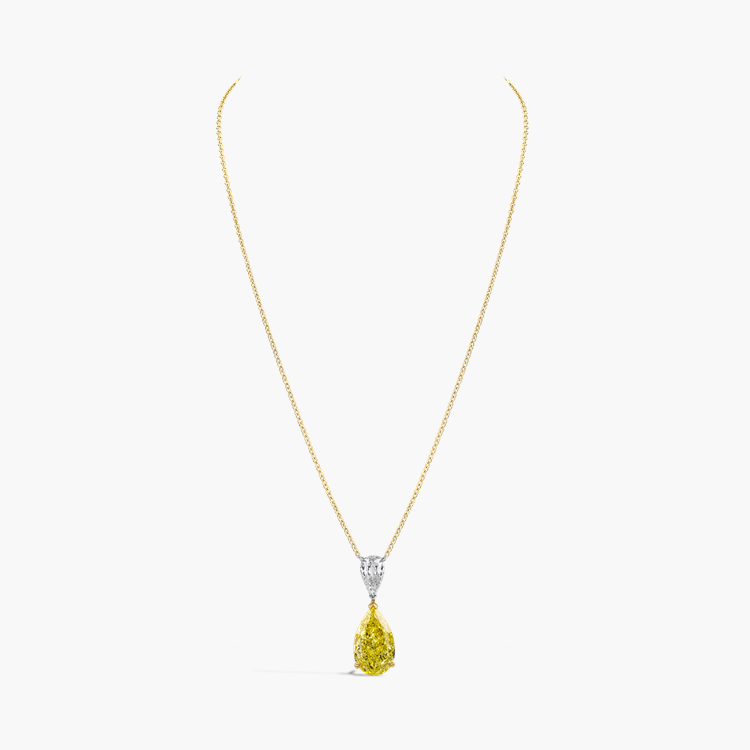 Pear Shaped 4.03ct South African Fancy Intense Yellow Diamond Pendant Pear Shape, Claw Set_2