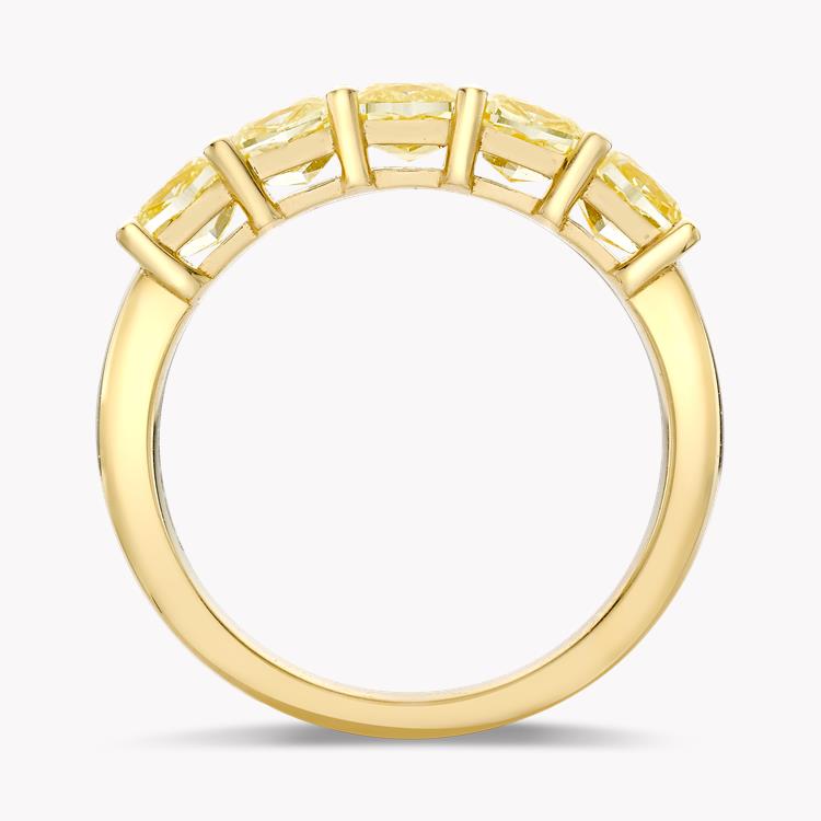 Five Stone Yellow Diamond Ring  2.00ct in 18ct Yellow Gold Cushion Cut, Claw Set_3