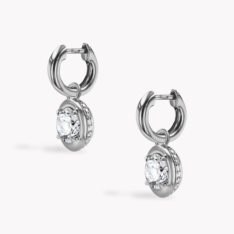 Skimming Stone 2.24ct Botswana Diamond Drop Hoop Earrings Brilliant cut, Claw set_3