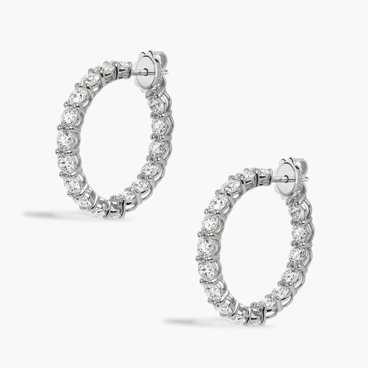 Brilliant Cut 5.25ct Diamond Hoop Earrings Brilliant cut, Claw set_3
