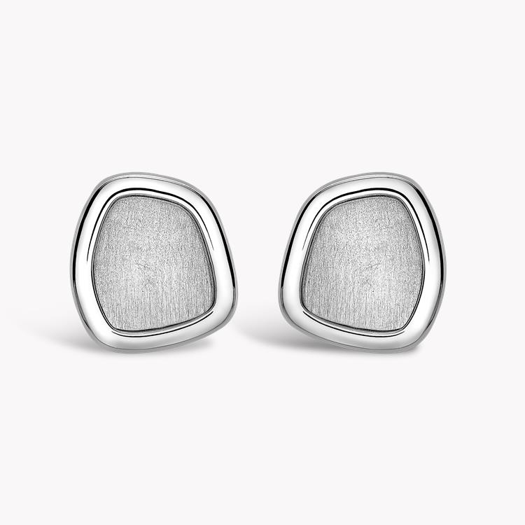 Asymmetric Square Stud Earrings in 18CT White Gold _1
