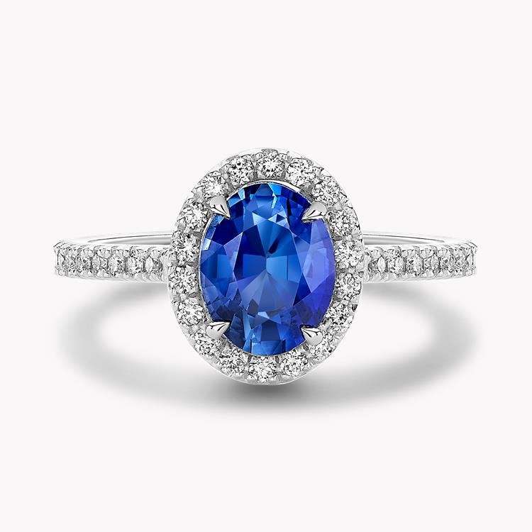 Oval Cut Sapphire and Diamond Ring 1.60CT in Platinum Oval Cut, Claw Set_2