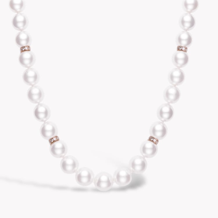 South Sea Pearl Necklace with Diamond Rondell Spacers 9.0mm - 13.7mm_2