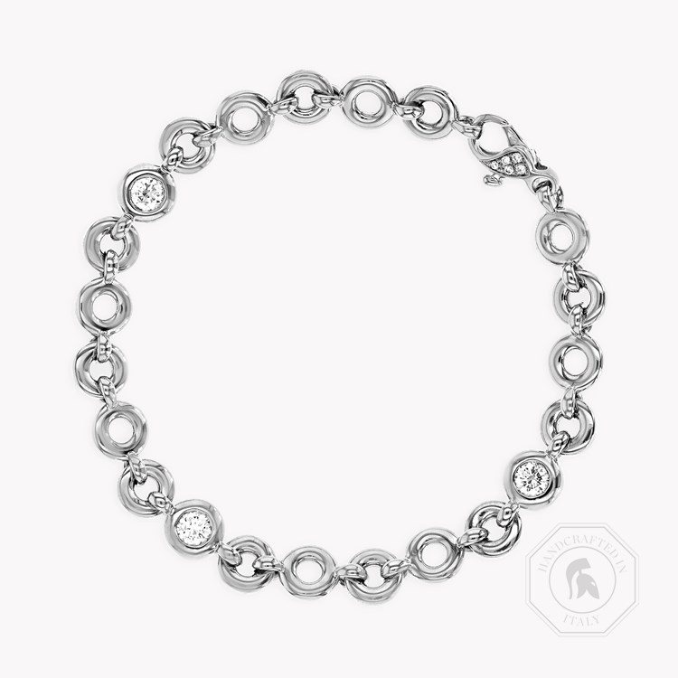 RockChain Three Stone Diamond Bracelet Brilliant Cut, Rubover Set_1