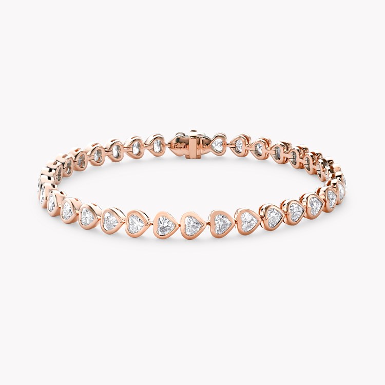 Sundance 6.60ct Heartshape Diamond Tennis Bracelet Heartshape, Rubover Set_1