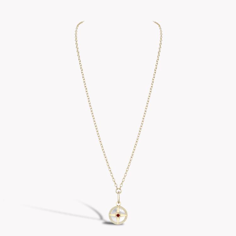 Garnet (January) and Diamond Pendant Charm Brilliant Cut Rubover & Claw Set_4