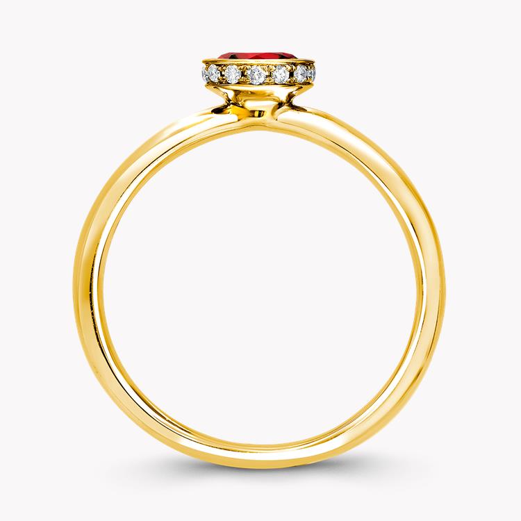 Sundance Ruby Ring 0.54CT in 18CT Yellow Gold Brilliant Cut, Rubover Set_3