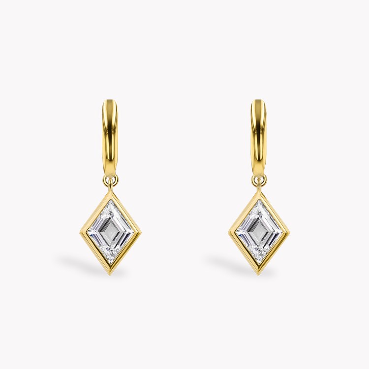 Lozenge Cut 1.27ct Diamond Drop Earrings Lozenge Cut, Rubover Set_2