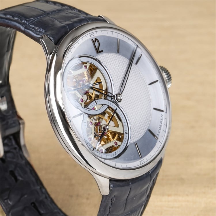 Lederer Central Impulse Chronometer 44mm, Rhodium Dial, Baton Numerals_6
