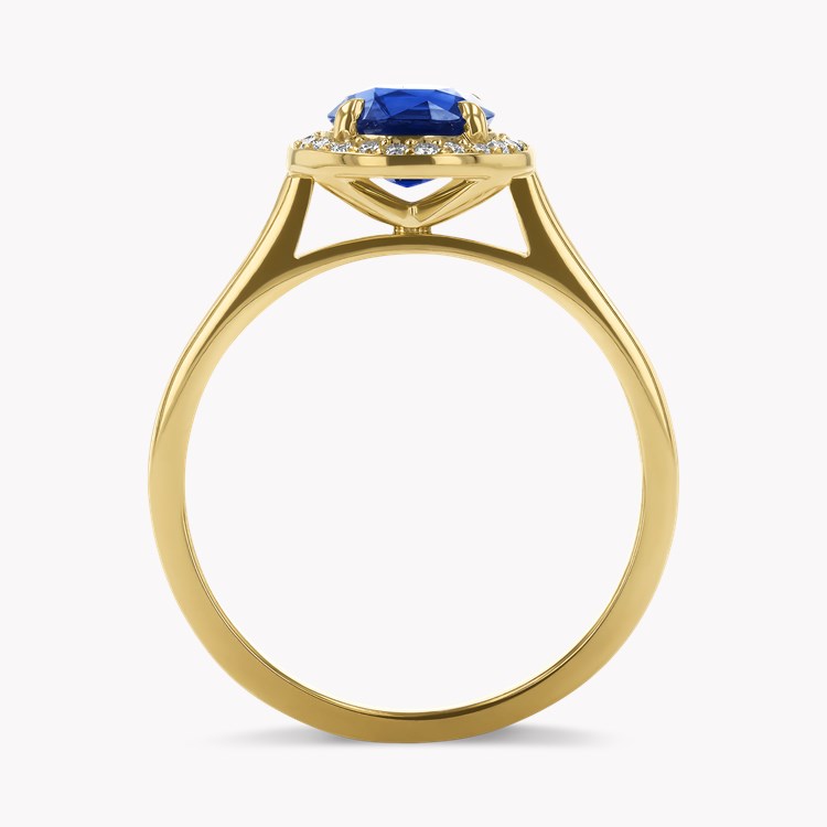 Cushion Cut 1.48ct Sapphire and Diamond Cluster Ring Cushion modern cut, Claw set_3