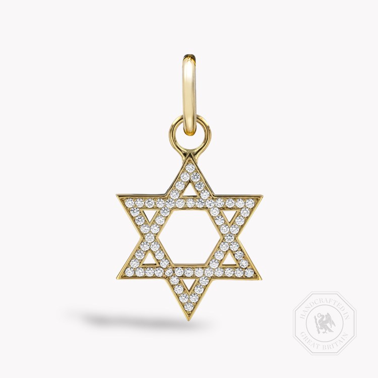 Star of David Diamond Pendant Charm Brilliant Cut, Grain Set_1