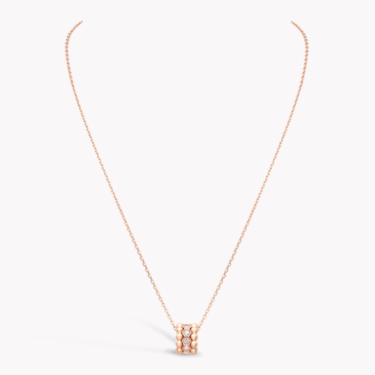Bohemia Hexagonal Three Row Diamond Pendant Brilliant Cut, Rubover Set_2