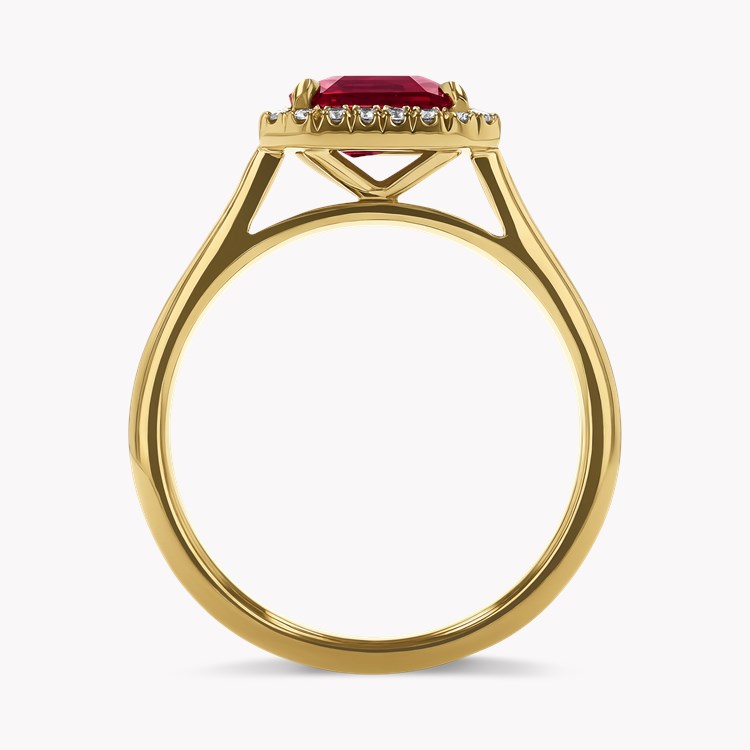 Octagon Cut 1.49ct Mozambique Ruby and Diamond Ring Octagon Cut, Claw Set_3