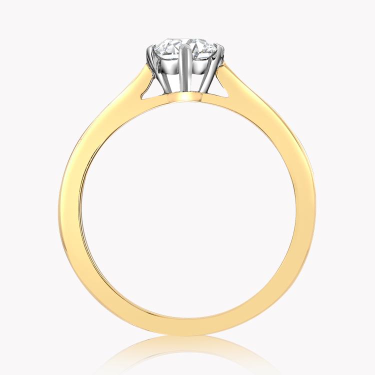 0.50CT Diamond Solitaire Ring Yellow Gold and Platinum Windsor Setting Brilliant Cut, Solitaire, Four Claw Set_2