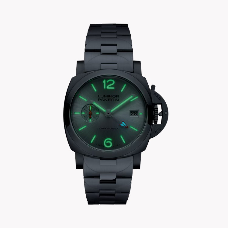 Panerai Luminor Luna Rossa GMT 40mm, Silver Dial, Baton & Arabic Numerals_2