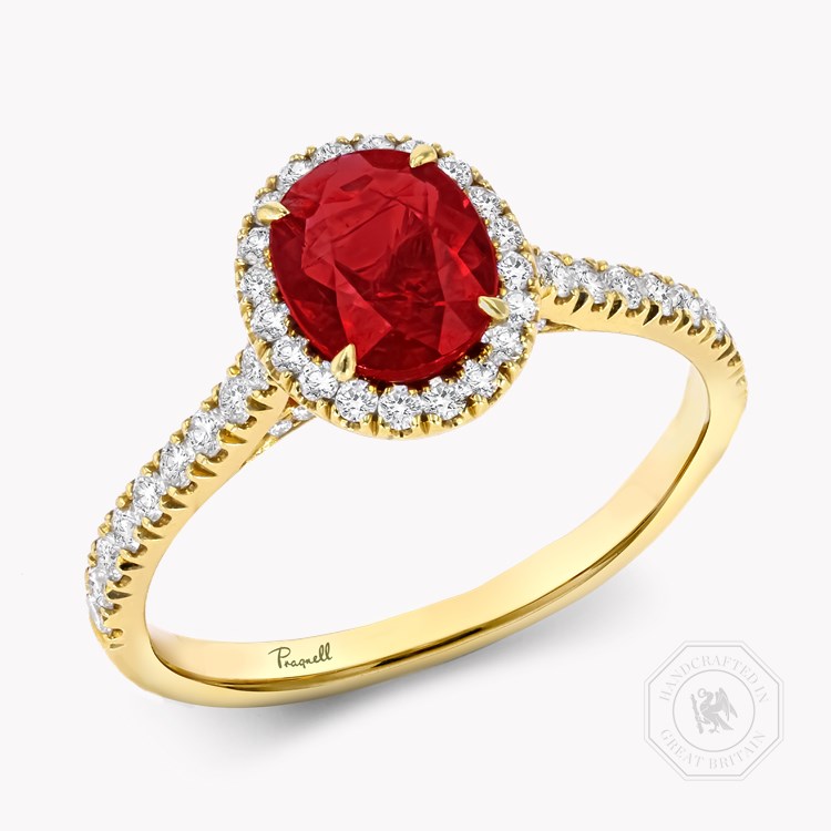 Oval 1.11ct Ruby and Diamond Cluster Ring Oval Cut, Claw & Micro Pave Set_1