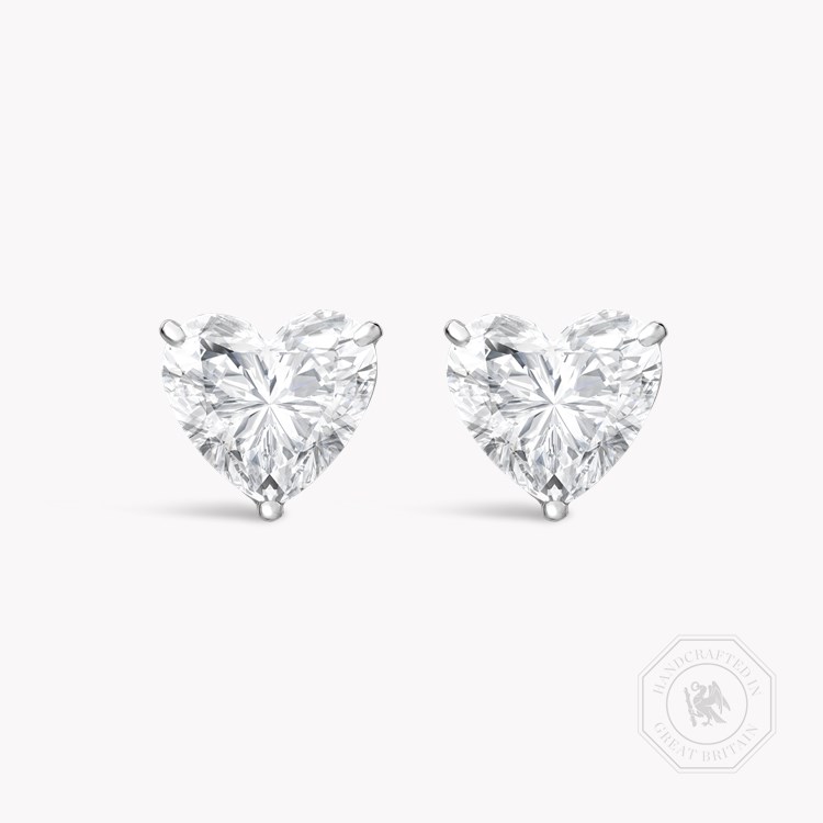 Heart Cut Diamond Stud Earrings Heart Cut, Claw Set_1