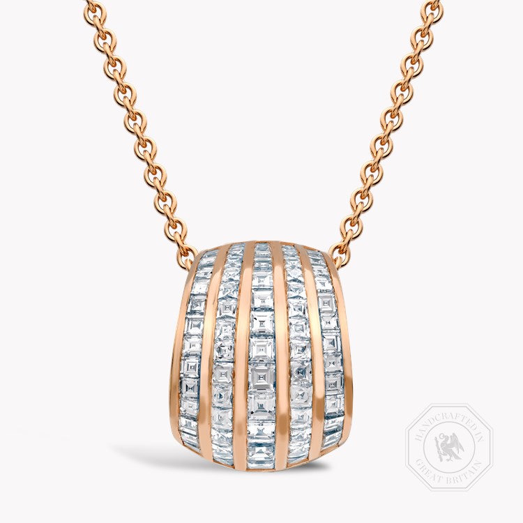 Manhattan Classic Five Row Diamond Pendant Carré & French Cut, Channel Set_1