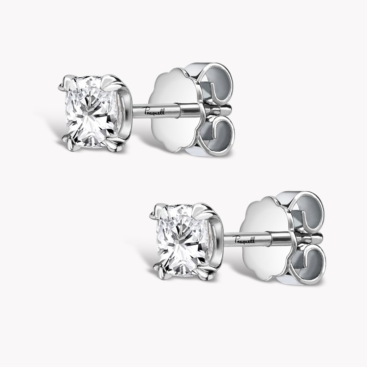 Windsor 1.51ct Cushion Cut Diamond Stud Earrings Cushion Cut, Claw Set_2