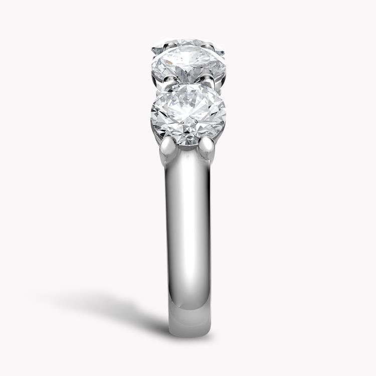 Round Brilliant Cut Diamond Five Stone Ring  3.04CT in Platinum Brilliant Cut, Five-Stone, Claw Set_4
