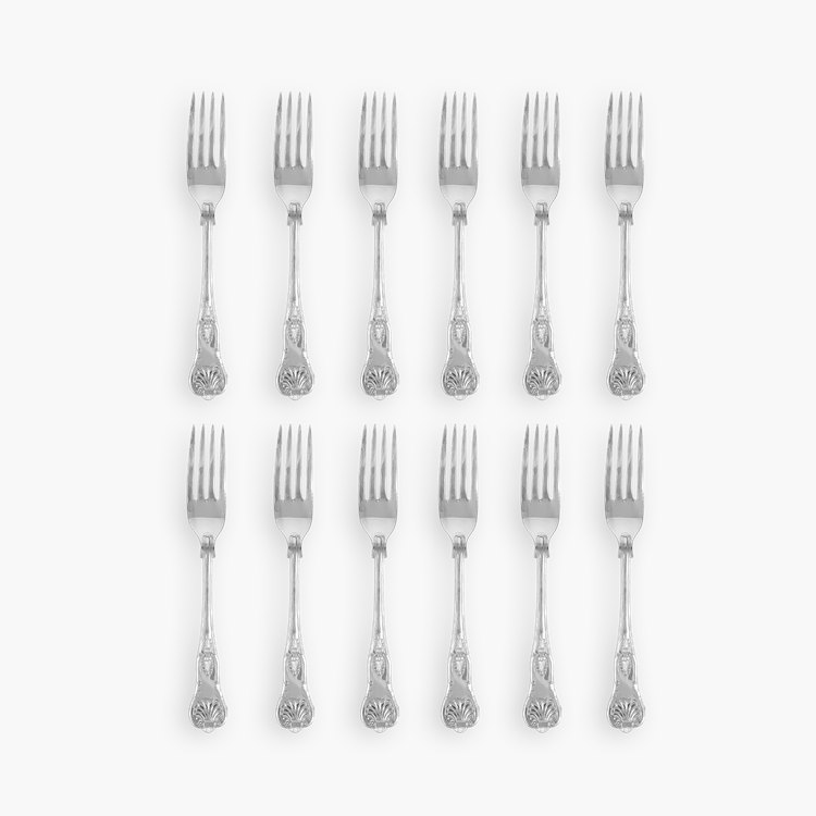 Silver Sixty-Seven Piece Queens Pattern Cutlery Set _4