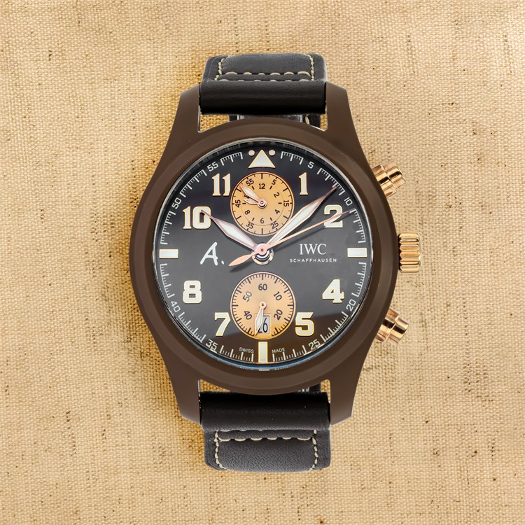 Pre-owned IWC Pilot's Chronograph 'The Last Flight' Edition 46mm,Brown Dial, Arabic & Baton Numerals_1
