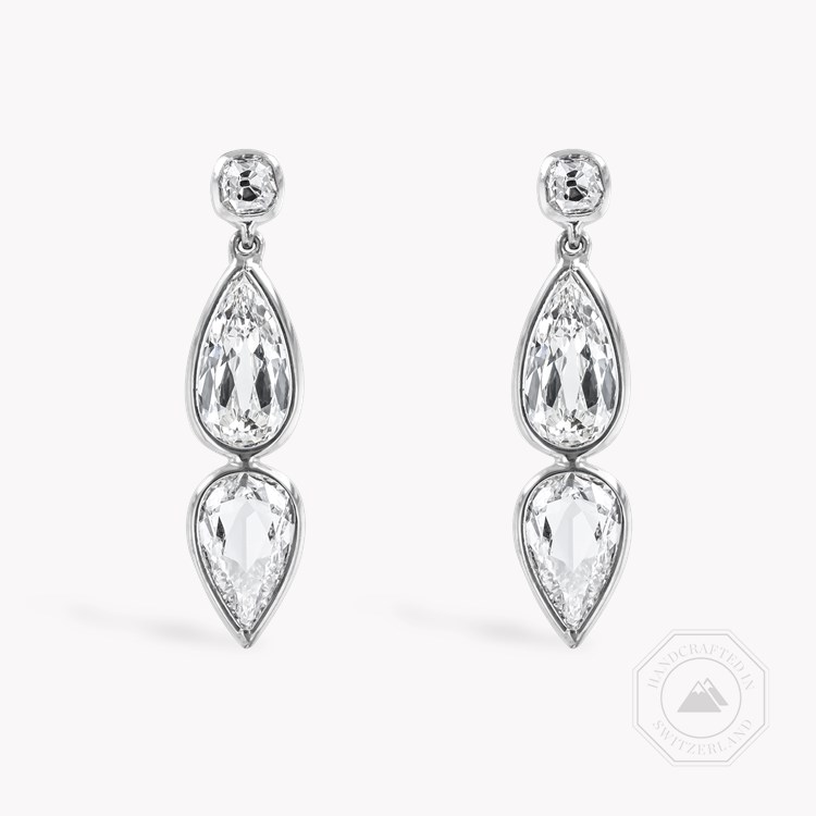 Pear Shaped Diamond Earrings in 18ct White Gold_1