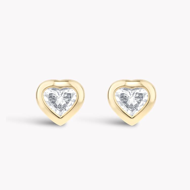 Sundance Diamond Earrings  0.40CT in 18CT Yellow Gold Heartshaped, Rubover Set_1