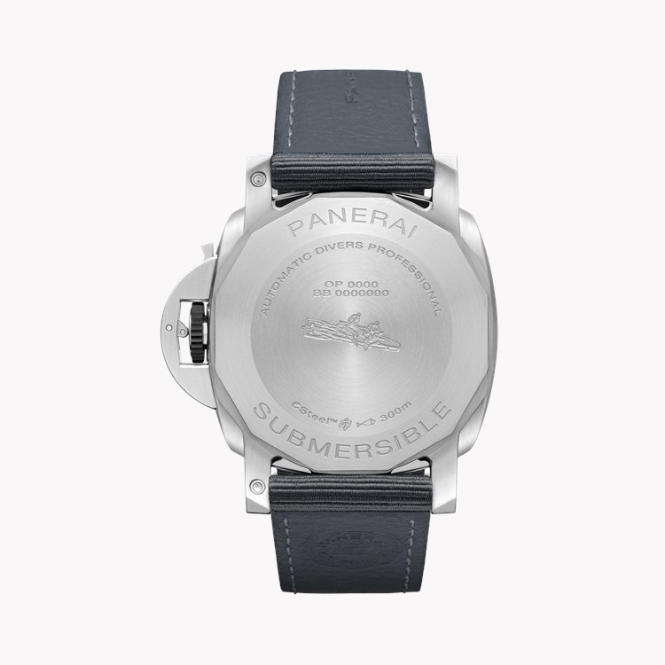 Panerai Submersible QuarantaQuattro ESteel™ Grigio Roccia 44mm, Grey Dial, Baton Numerals_2