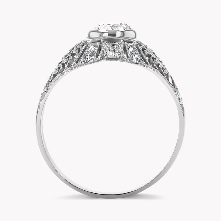 Old European Cut Diamond Ring Old European Cut, Millegrain Set_3