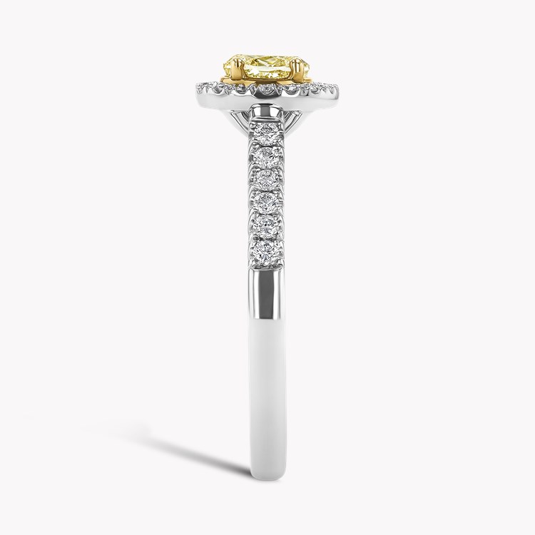 Celestial 0.73ct Fancy Light Yellow Diamond Cluster Ring Oval Cut, Claw Set_4